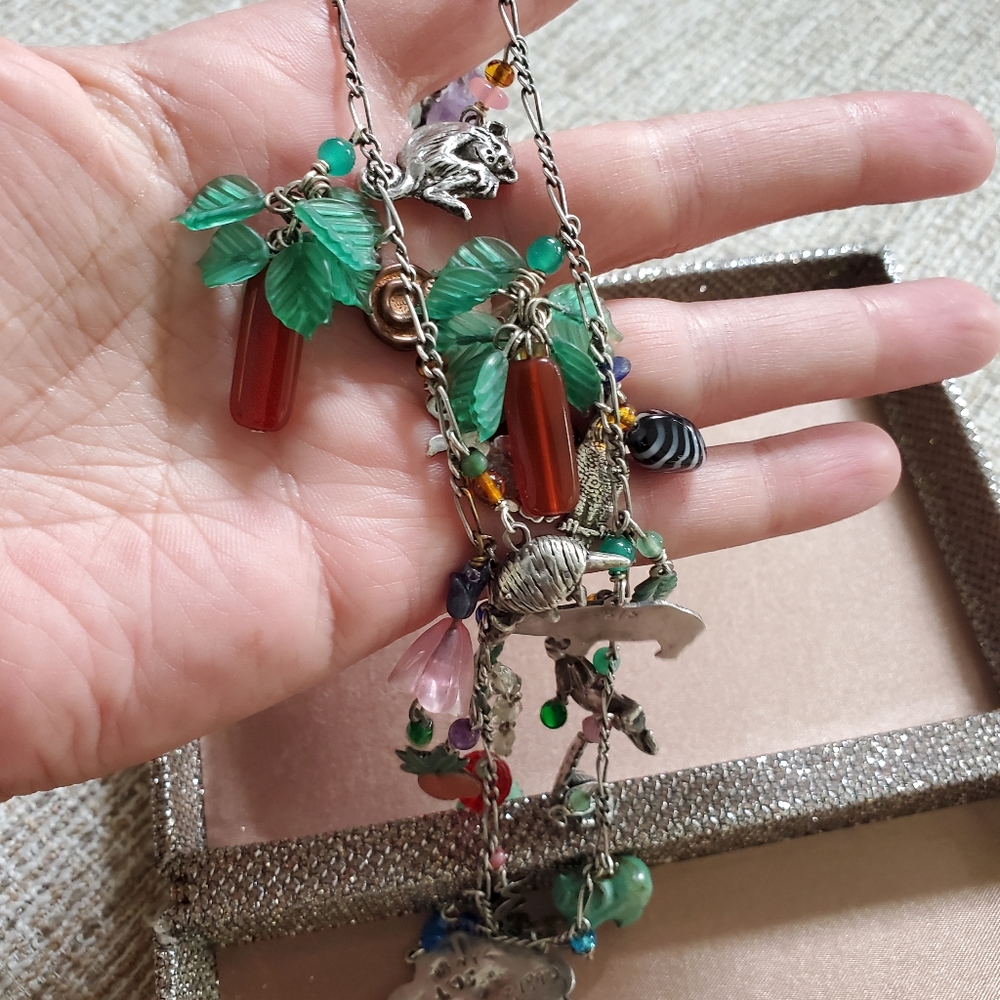 Vintage Lucy Issacs Sterling Rainforest Necklace - Picture 9 of 16